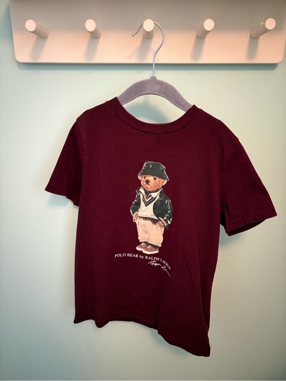 Ralph Lauren Kids' Polo Bear Graphic Tee - Burgundy